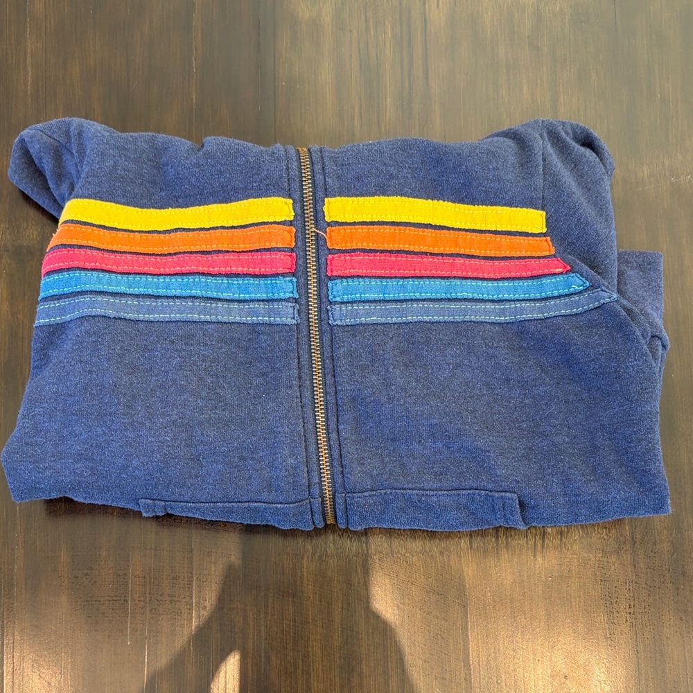 Colorful Striped Women’s Blue Aviator Nation Hoodie
